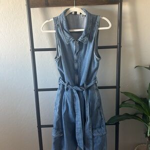 Denim Sleeveless jumpsuit with Belt